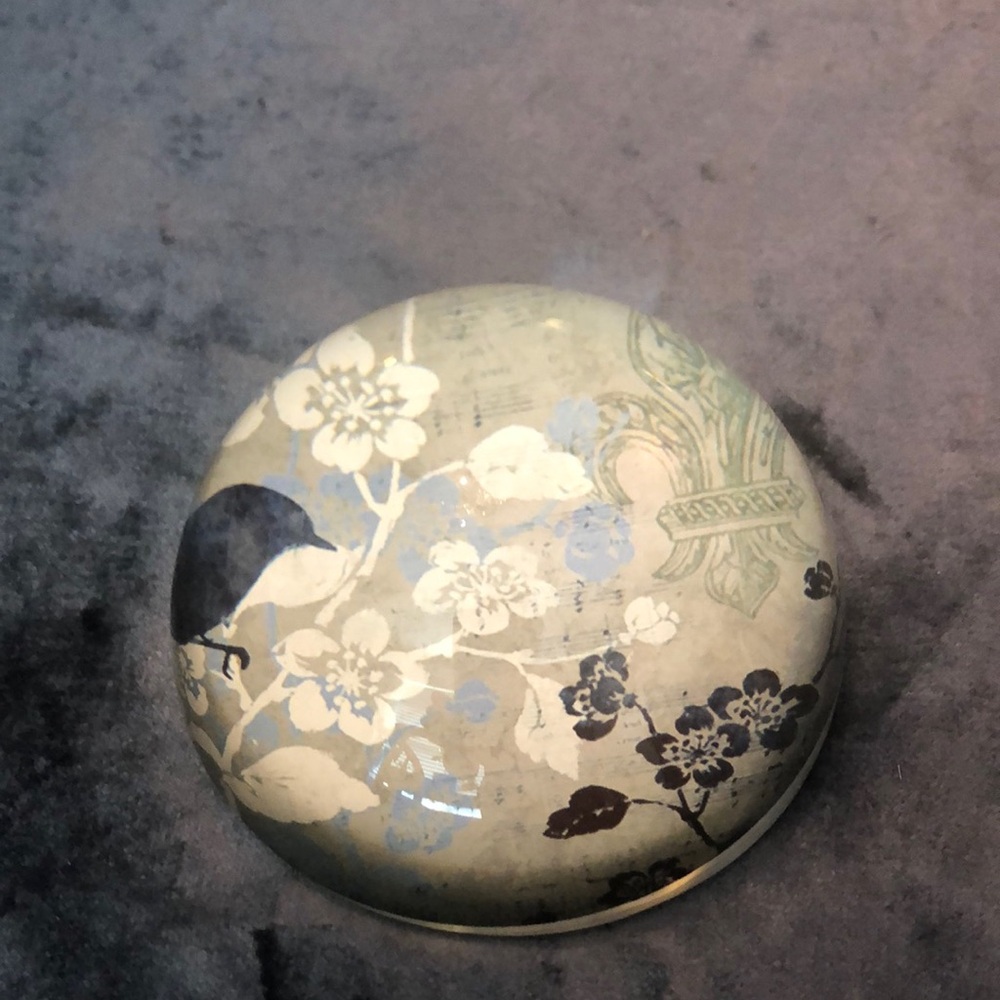 Floral Glass Paperweight